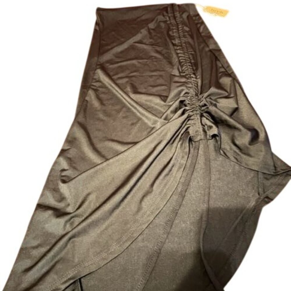 Jireh Womens‎ Black Ruched side Skirt strech